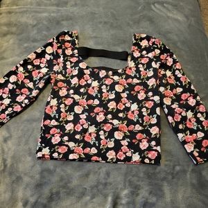 Charlotte Russe, Crop Top, Size Small, Blouse, Roses